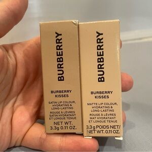 Lot of 2 NIB Burberry Deep Matte Peach & Bold Cherry Luxury Lipsticks Ret $90!